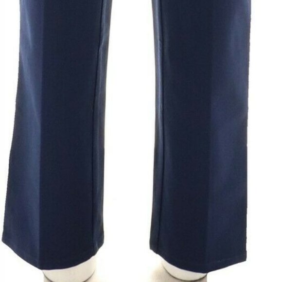NWT ISAAC MIZRAHI STRETCH STRAIGHT LEG PANTS DARK NAVY 4 - Picture 3 of 10